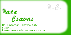 mate csavas business card